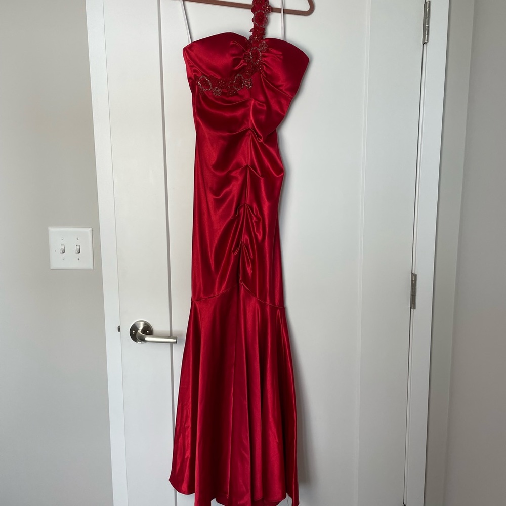 Vintage red xscape mermaid dress sexy